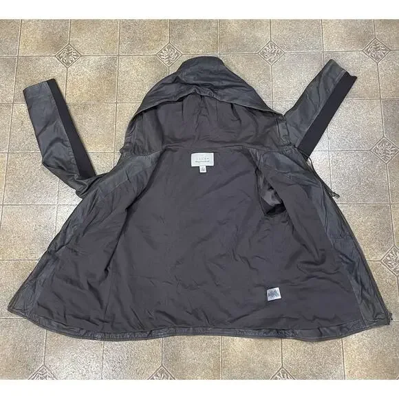 Hinge Brown Leather Jacket Hoodie Size Medium Zipper Pockets -Classy Comfort - Picture 5 of 13
